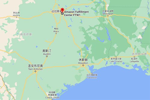 紐酷美中海外倉達(dá)拉斯拆柜到FTW1在1小時(shí)車程