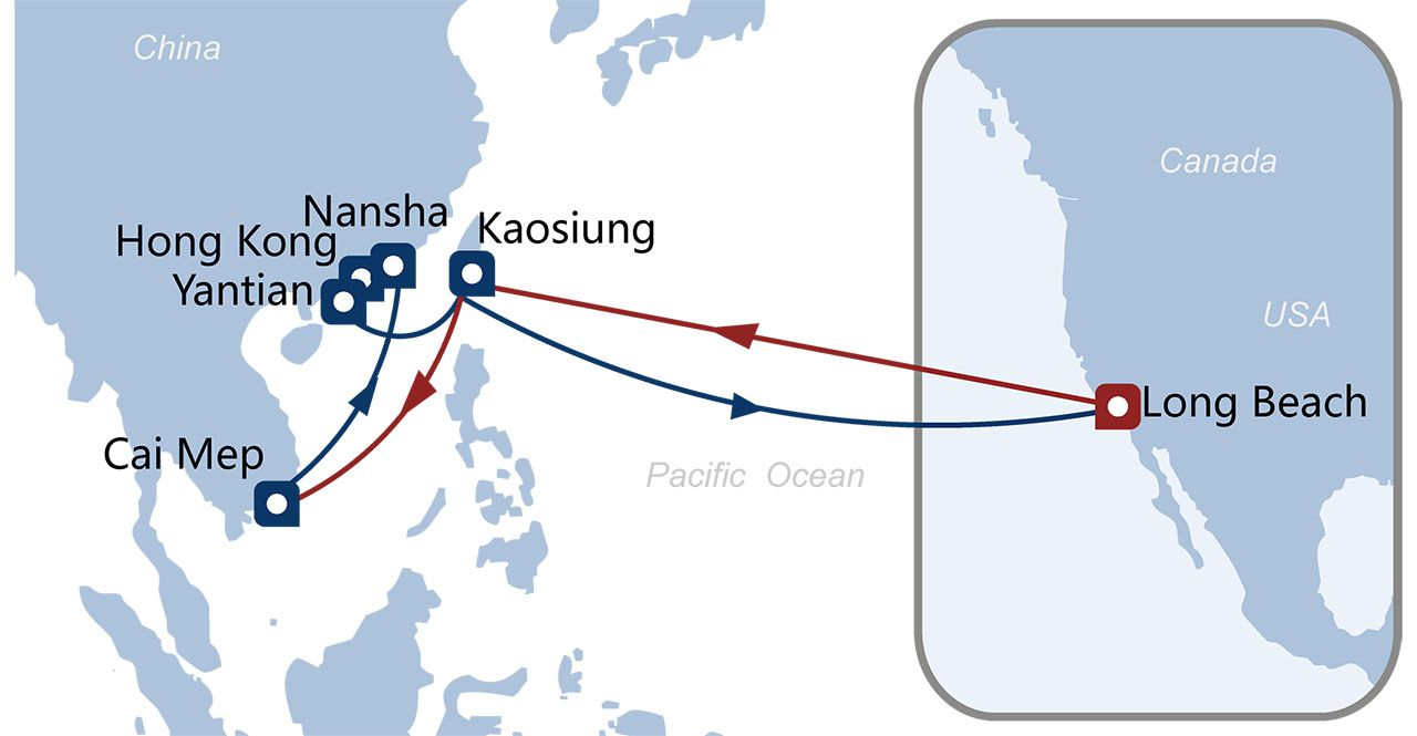 美國(guó)海派航線圖